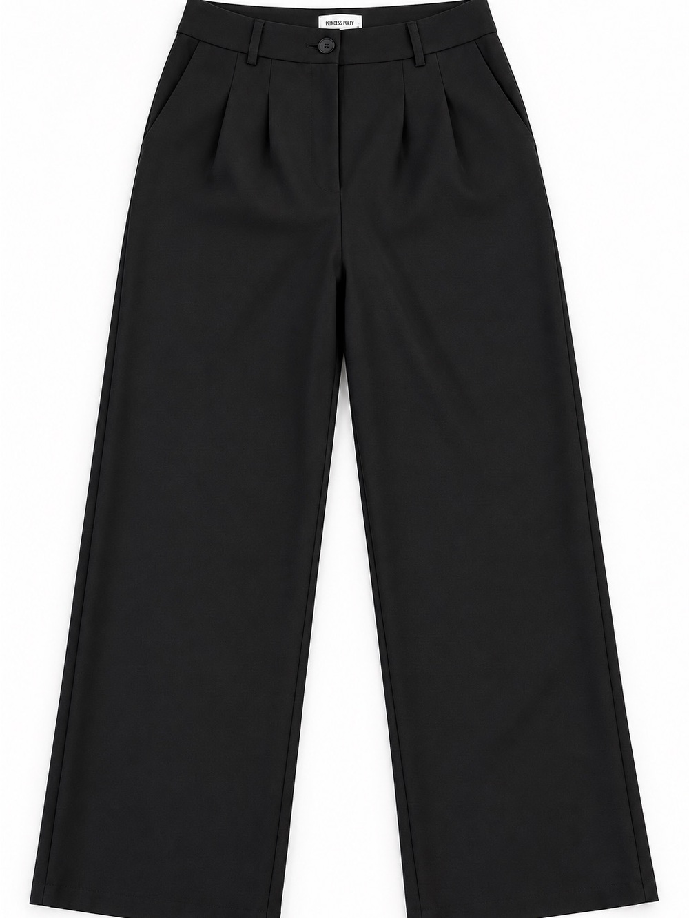 Princess Polly Black High Rise Wide Leg Tailored Pants Size 8